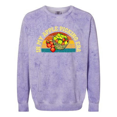 In My Apple Picking Era Apples Harvest Orchard Family Trip Colorblast Crewneck Sweatshirt