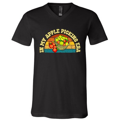 In My Apple Picking Era Apples Harvest Orchard Family Trip V-Neck T-Shirt