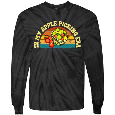 In My Apple Picking Era Apples Harvest Orchard Family Trip Tie-Dye Long Sleeve Shirt