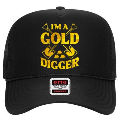 I M A Gold Digger Money Lifestyle High Crown Mesh Back Trucker Hat