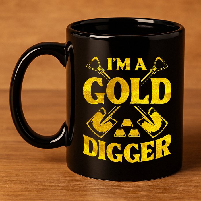 I M A Gold Digger Money Lifestyle 11oz C Handle Ceramic Mug