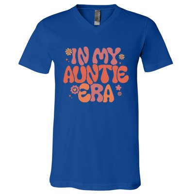 In My Auntie Era Baby Announcement For Aunt Mothers Day V-Neck T-Shirt