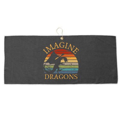 Imagine Magical And Mythical Fantasy Dragons Large Microfiber Waffle Golf Towel