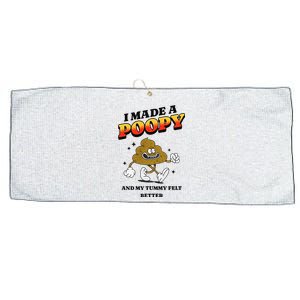 I Made A Poopy And My Tummy Felt Better Humor Meme Large Microfiber Waffle Golf Towel