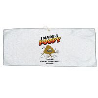 I Made A Poopy And My Tummy Felt Better Humor Meme Large Microfiber Waffle Golf Towel