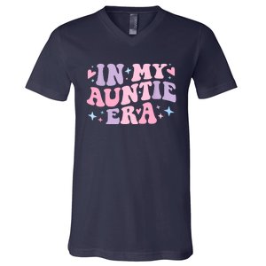 In My Auntie Era Baby Announcement For Aunt Mothers Day V-Neck T-Shirt