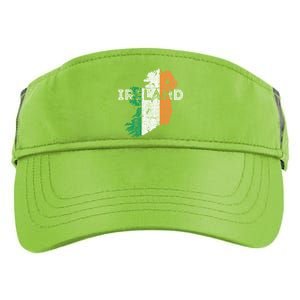 Irish Map And Flag Souvenir Gift Distressed Ireland Cool Gift Adult Drive Performance Visor