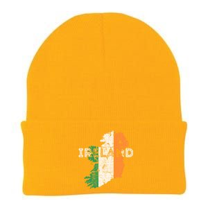 Irish Map And Flag Souvenir Gift Distressed Ireland Cool Gift Knit Cap Winter Beanie