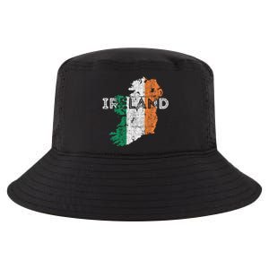 Irish Map And Flag Souvenir Gift Distressed Ireland Cool Gift Cool Comfort Performance Bucket Hat