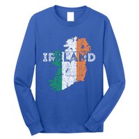 Irish Map And Flag Souvenir Gift Distressed Ireland Cool Gift Long Sleeve Shirt