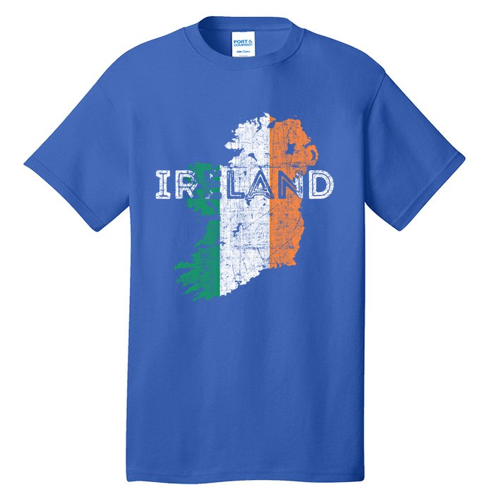 Irish Map And Flag Souvenir Gift Distressed Ireland Cool Gift Tall T-Shirt