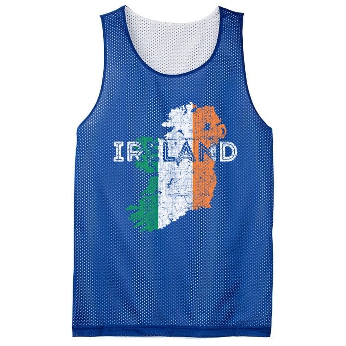 Irish Map And Flag Souvenir Gift Distressed Ireland Cool Gift Mesh Reversible Basketball Jersey Tank