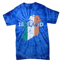 Irish Map And Flag Souvenir Gift Distressed Ireland Cool Gift Tie-Dye T-Shirt