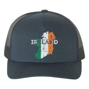 Irish Map And Flag Souvenir Gift Distressed Ireland Cool Gift Yupoong Adult 5-Panel Trucker Hat