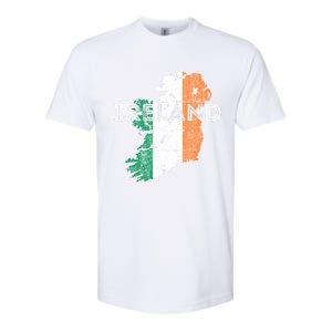 Irish Map And Flag Souvenir Gift Distressed Ireland Cool Gift Softstyle CVC T-Shirt