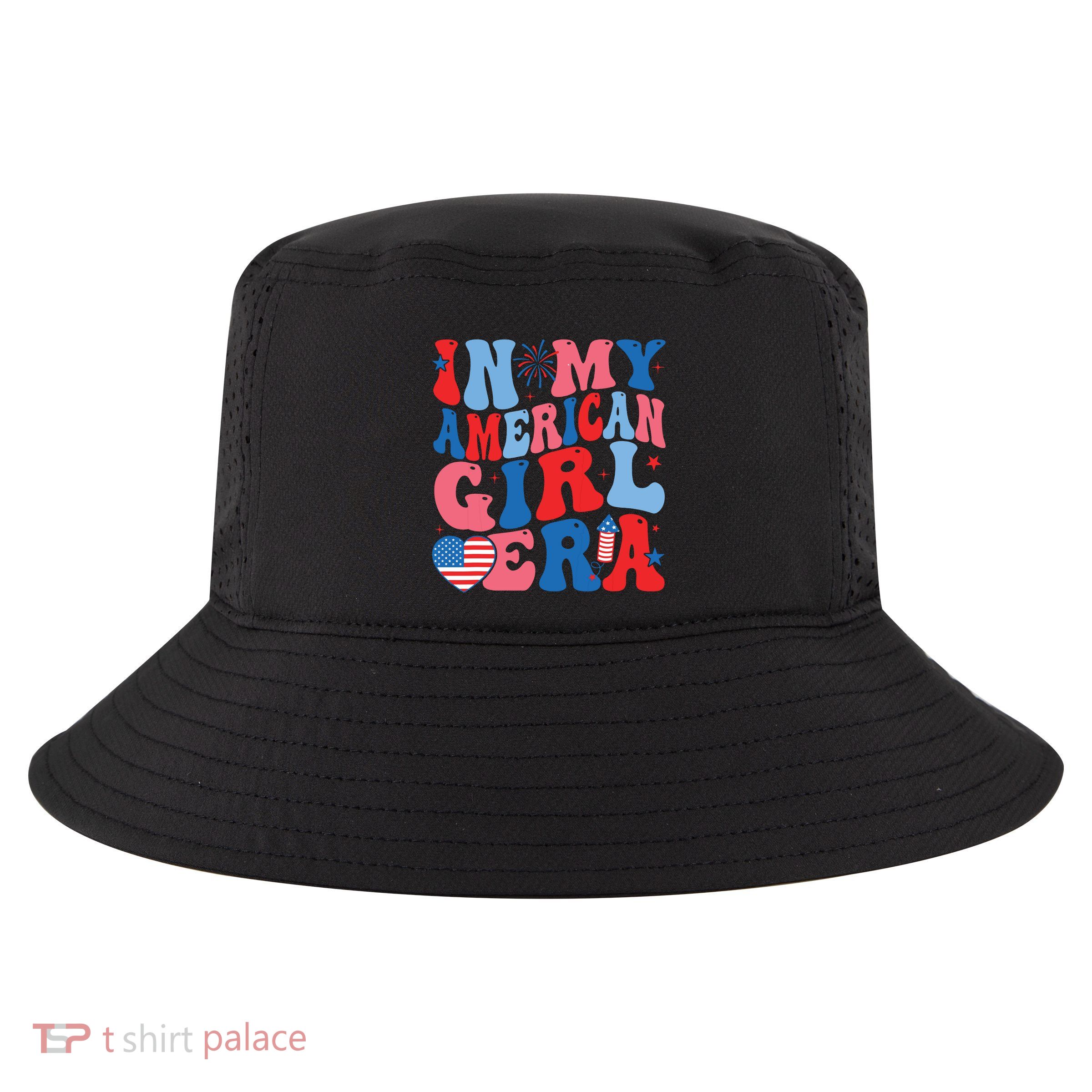 In My American Girl Era Retro 4th Of July Fourth Groovy Cool Comfort Performance Bucket Hat
