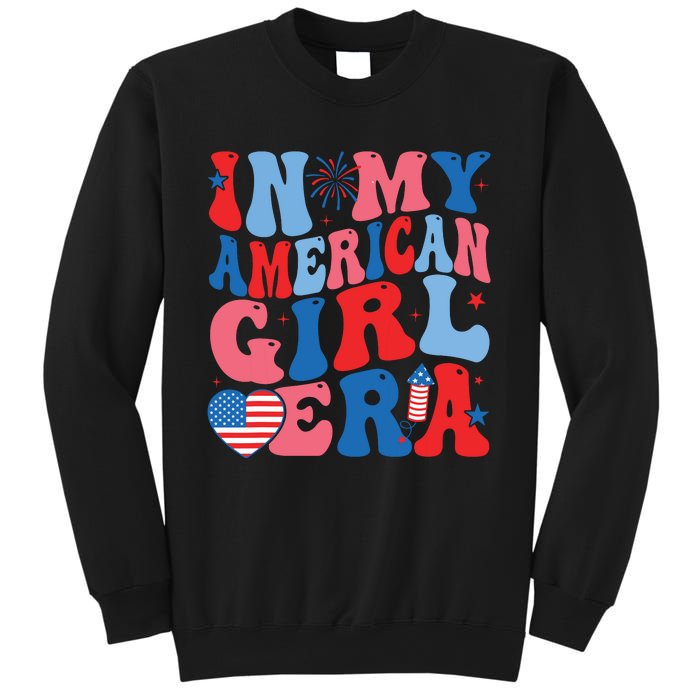 In My American Girl Era Retro 4th Of July Fourth Groovy Sweatshirt