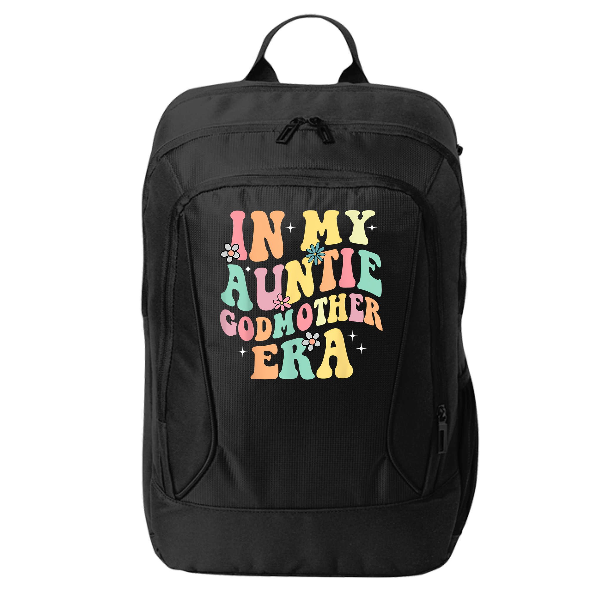 In My Auntie Godmother Era Aunt God Mother Bestie Smile Face City Backpack