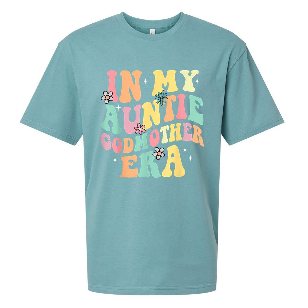 In My Auntie Godmother Era Aunt God Mother Bestie Smile Face Sueded Cloud Jersey T-Shirt