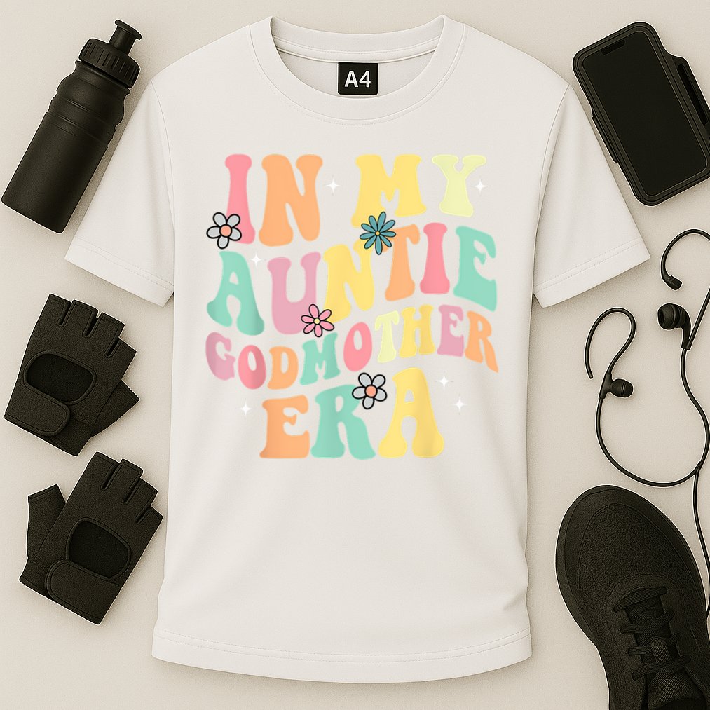 In My Auntie Godmother Era Aunt God Mother Bestie Smile Face Cooling Performance Crew T-Shirt