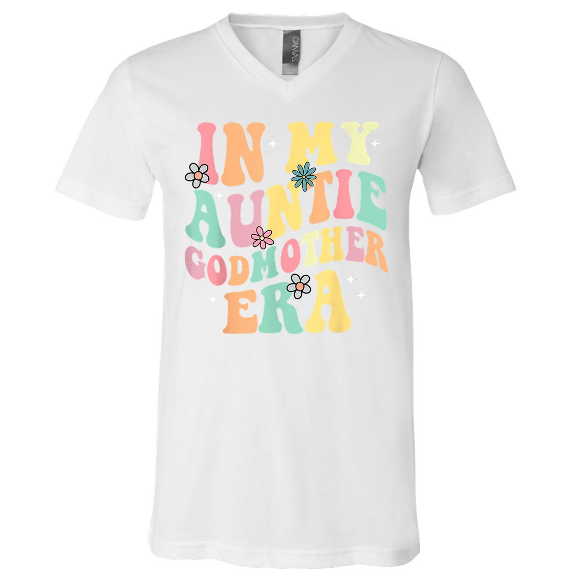 In My Auntie Godmother Era Aunt God Mother Bestie Smile Face V-Neck T-Shirt