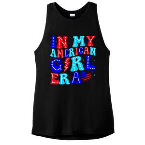 In My American Girl Era Retro 4th Of July Fourth Groovy Ladies PosiCharge Tri-Blend Wicking Tank