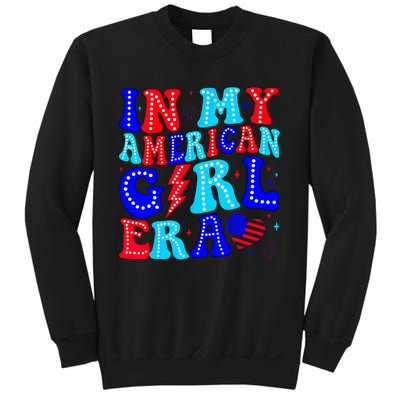 In My American Girl Era Retro 4th Of July Fourth Groovy Sweatshirt