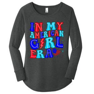 In My American Girl Era Retro 4th Of July Fourth Groovy Women's Perfect Tri Tunic Long Sleeve Shirt