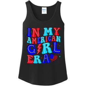 In My American Girl Era Retro 4th Of July Fourth Groovy Ladies Essential Tank