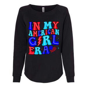 In My American Girl Era Retro 4th Of July Fourth Groovy Womens California Wash Sweatshirt