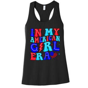 In My American Girl Era Retro 4th Of July Fourth Groovy Women's Racerback Tank