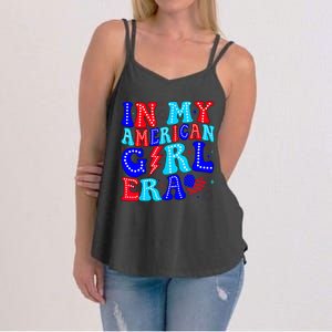 In My American Girl Era Retro 4th Of July Fourth Groovy Women's Strappy Tank