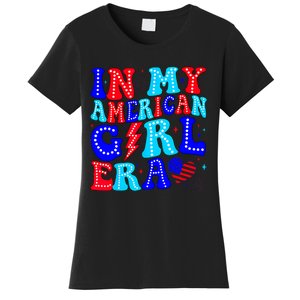 In My American Girl Era Retro 4th Of July Fourth Groovy Women's T-Shirt