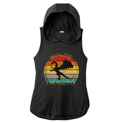 Imagine Magical And Mythical Fantasy Dragons Ii Ladies PosiCharge Tri-Blend Wicking Draft Hoodie Tank