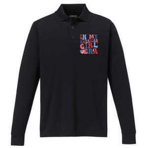 In My Americanera Retro 4th Of July Fourth Groovy Performance Long Sleeve Polo