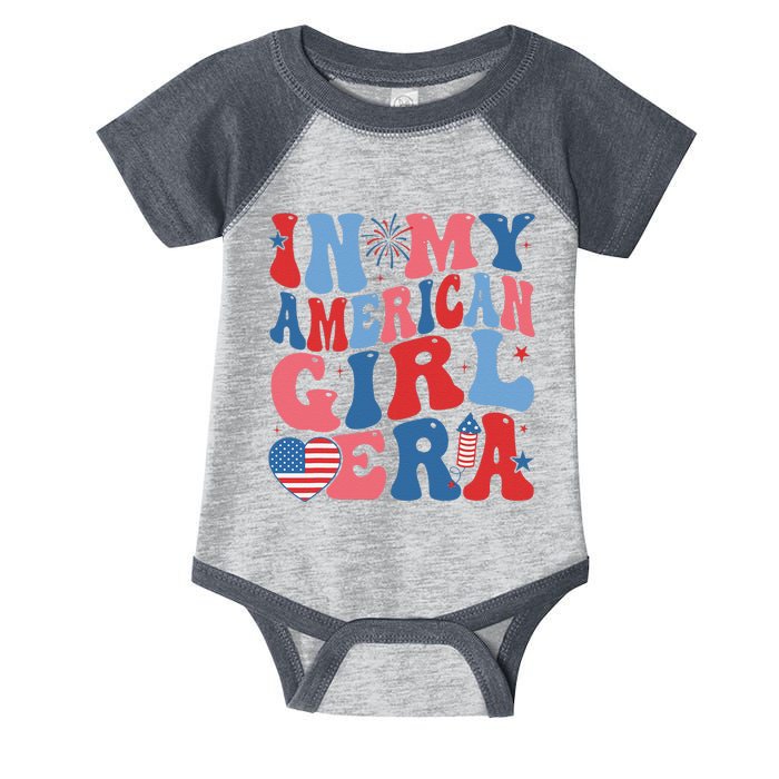 In My Americanera Retro 4th Of July Fourth Groovy Infant Baby Jersey Bodysuit