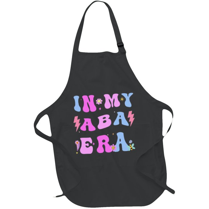 In My Aba Era Retro Applied Behavior Analyst Aba Therapist Full-Length Apron With Pockets