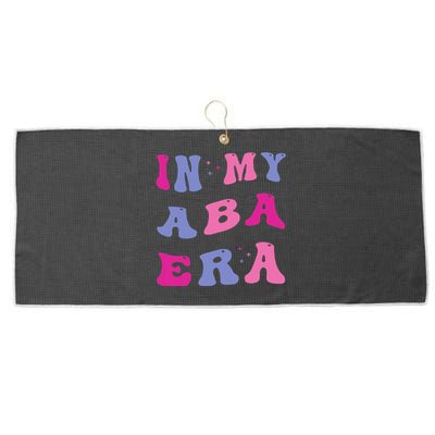 In My Aba Era Retro Applied Behavior Analyst Aba Therapist Large Microfiber Waffle Golf Towel