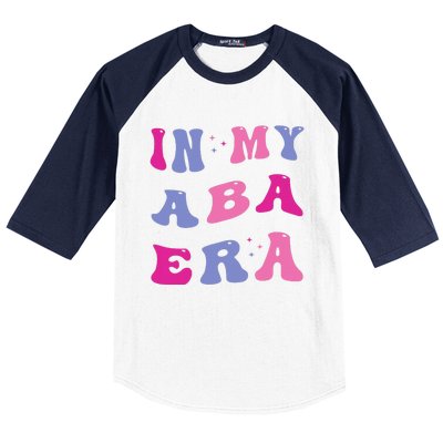 In My Aba Era Retro Applied Behavior Analyst Aba Therapist Baseball Sleeve Shirt