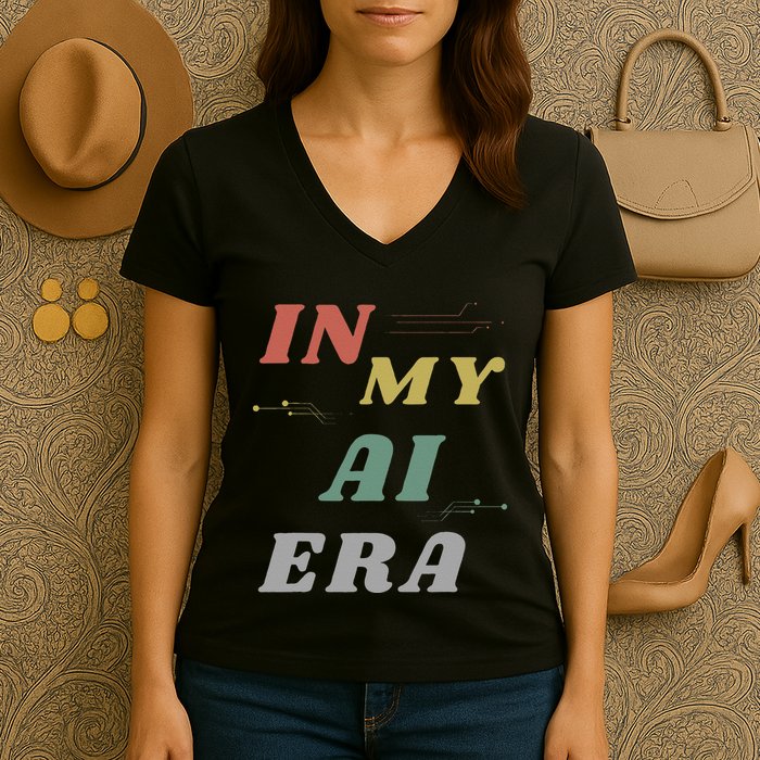 In My Ai Era Artificial Intelligence Network Ai Engineer Era Women's V-Neck T-Shirt