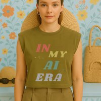 In My Ai Era Artificial Intelligence Network Ai Engineer Era Garment-Dyed Women's Muscle Tee