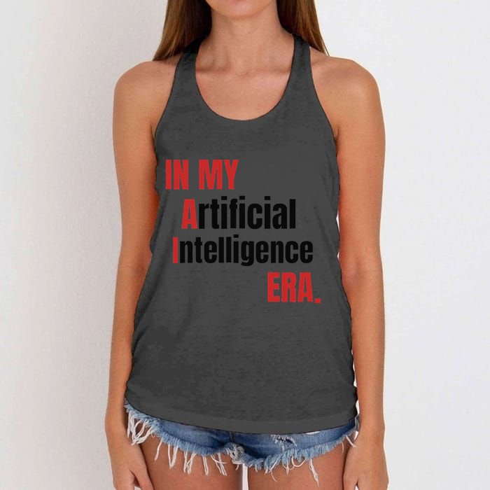 In My Artificial Intelligence Era It Network Ai Engineer Era Women's Knotted Racerback Tank