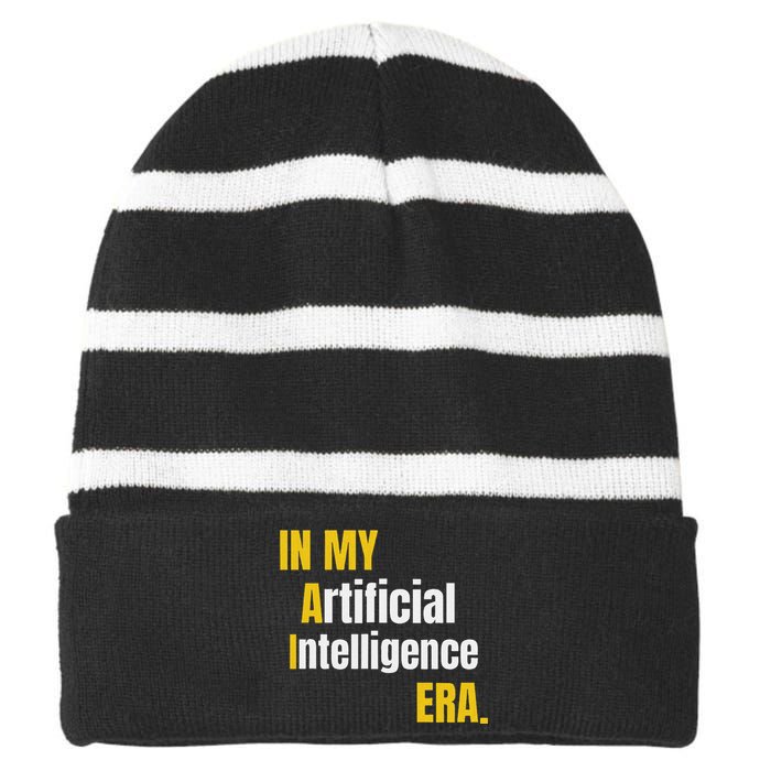 In My Artificial Intelligence Era It Network Engineer Ai Era Striped Beanie with Solid Band