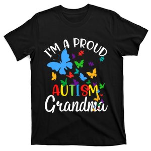 I M A Proud Autism Grandma Butterflies Autism Awareness T-Shirt