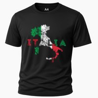 Italy Map And Flag Souvenir Distressed Italia Cooling Performance Crew T-Shirt