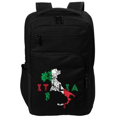 Italy Map And Flag Souvenir Distressed Italia Impact Tech Backpack