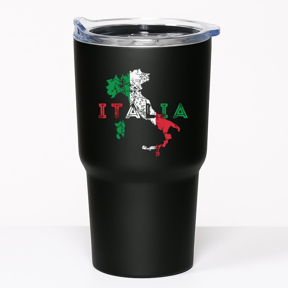 Italy Map And Flag Souvenir Distressed Italia Tumbler