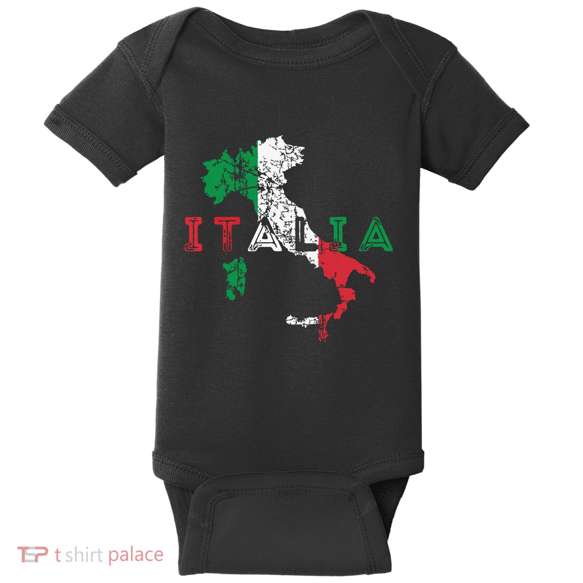 Italy Map And Flag Souvenir Distressed Italia Baby Bodysuit