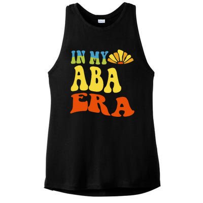 In My Aba Era Retro Applied Behavior Analyst Aba Therapist Ladies PosiCharge Tri-Blend Wicking Tank