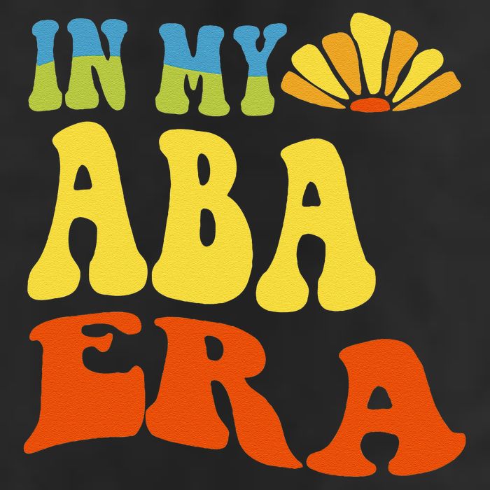 In My Aba Era Retro Applied Behavior Analyst Aba Therapist Crop Fleece Hoodie